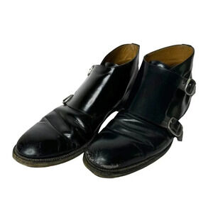 JIMMY CHOO Made in Italy Double Monk Strap Leather Boot Black 44.5 US 11